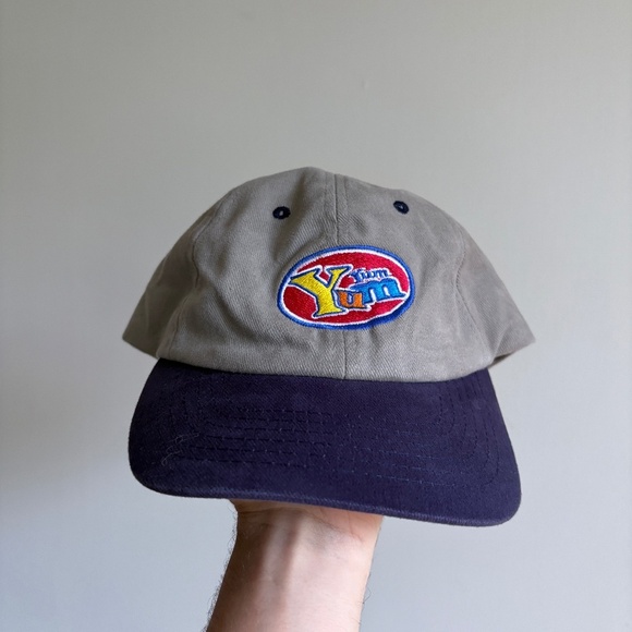 vintage YUM YUM CANDY baseball hat 2 tone embroided french since 1929 - Picture 1 of 8